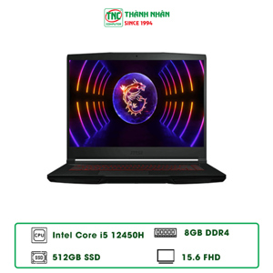 Laptop MSI GF63 Thin 12VE 460VN - Intel core i5-12450H, 8GB RAM, SSD 512GB, Nvidia GeForce RTX 4050 6GB GDDR6, 15.6 inch