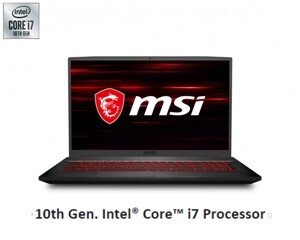Laptop MSI GF75 Thin 10SCXR 248VN - Intel Core i7-10750H, 8GB RAM, SSD 512GB, Intel UHD Graphics + Nvidia GeForce GTX 1650 4GB GDDR6, 17.3 inch