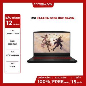 Laptop MSI Katana GF66 11UE - Intel Core i7-11800H, 16Gb RAM, SSD 512GB, Nvidia GeForce RTX 3060 6GB GDDR6, 15.6 inch