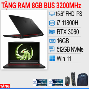 Laptop MSI Katana GF66 11UE - Intel Core i7-11800H, 16Gb RAM, SSD 512GB, Nvidia GeForce RTX 3060 6GB GDDR6, 15.6 inch