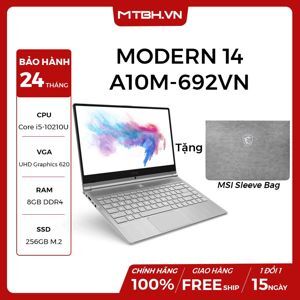 Laptop MSI Modern 14 A10M-692VN - Intel Core i5-10210U, 8GB RAM, SSD 256GB, Intel UHD Graphics, 14 inch