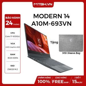 Laptop MSI Modern 14 A10M 693VN - Intel Core i7-10510U, 8GB RAM, SSD 256GB, Intel UHD Graphics, 14 inch