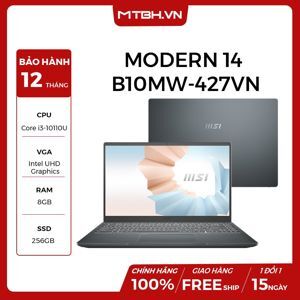 Laptop MSI Modern 14 B10MW 427VN - Intel Core i3-10110U, 8GB RAM, SSD 256GB, Intel UHD Graphics, 14 inch