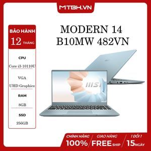 Laptop MSI Modern 14 B10MW 482VN - Intel Core i3-10110U, RAM 8GB, 256GB SSD, Intel® UHD, 14.0 inch FHD, Win 10, Blue Stone