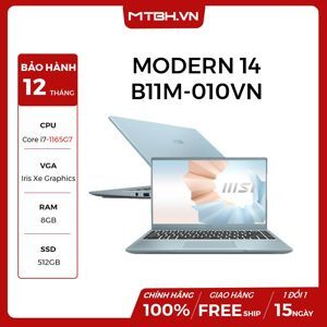Laptop MSI Modern 14 B11MO 010VN - Intel Core i7-1165G7, 8GB RAM, SSD 512GB, Intel Iris Xe Graphics, 14 inch