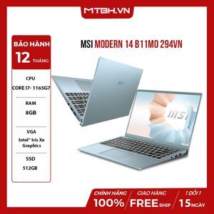 Laptop MSI Modern 14 B11MO 294VN - Intel Core i7-1165G7, 8GB RAM, SSD 512GB, Intel Iris Xe Graphics, 14 inch