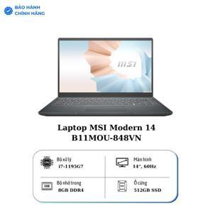 Laptop MSI Modern 14 B11MOU-848VN - Intel core i7 1195G7, 8GB RAM, SSD 512GB, Intel Iris Xe Graphics, 14 inch