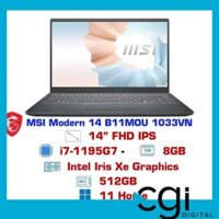 Laptop MSI Modern 14 B11MOU 1033VN