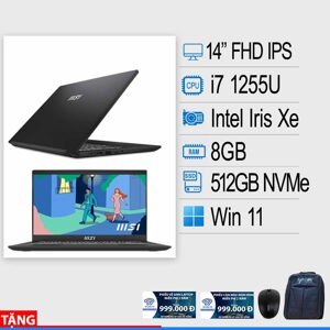 Laptop MSI Modern 14 C12M - Intel core i5-1235U, 8GB RAM, SSD 512GB, Intel Iris Xe Graphics, 14 inch