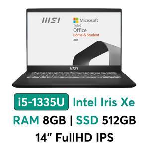 Laptop MSI Modern 14 C13M 458VN - Intel Core i5-1335U, 8GB RAM, SSD 512GB, Intel Iris Xe Graphics, 14 inch
