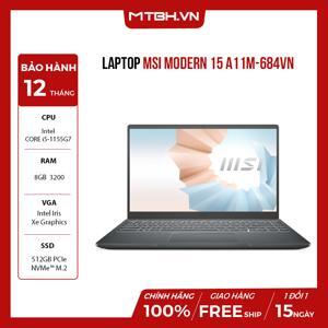 Laptop MSI Modern 15 A11M-684VN - Intel Core i5-1155G7, 8GB RAM, SSD 512Gb, Intel Iris Xe Graphics, 15.6 inch