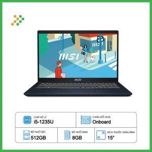 Laptop MSI Modern 15 B12M 220VN - Intel Core i5-1235U, 8GB RAM, SSD 512GB, Intel Iris Xe Graphics, 15.6 inch