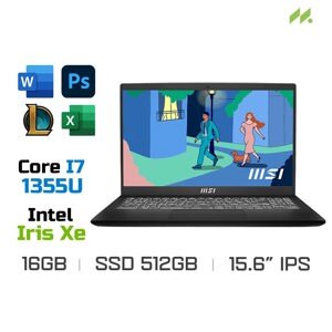 Laptop MSI Modern 15 B13M - Intel Core i7-1355U, 16GB RAM, SSD 512GB, Intel Iris Xe Graphics, 15.6 inch