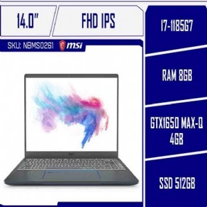 Laptop MSI Prestige 14 A11SCX 282VN - Intel Core i7-1185G7, 8GB RAM, SSD 512GB, Intel Iris Xe Graphics + Nvidia GeForce GTX 1650 4GB GDDR6, 14 inch