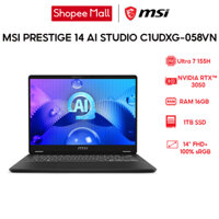 Laptop MSI Prestige 14 AI Studio C1UDXG-058VN Ultra 7 155H | 16GB | 1TB | RTX™ 3050 6GB | 14' |Win11