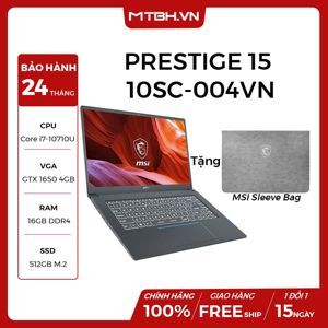 Laptop MSI Prestige 15 10SC-004VN - Intel core i7-10710U, 16GB RAM, SSD 512GB, Nvidia GTX 1650 Max-Q 4GB GDDR5, 15.6 ich