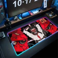 Laptop Nhật Bản Samurai Bé Gái Anime Deskmat Mặt nạ đỏ Cô Gái Game Thủ Chuột RGB Miếng Lót Bàn Phím Thảm Chơi Game Laptop LED Mousepad Mause Mat