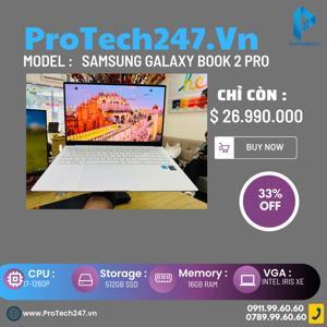 Laptop Samsung Galaxy Book Pro 15 - Intel Core i7-1165G7, 16GB RAM, 512GB SSD, Intel Iris Xe Graphics, 15.6 inch