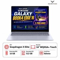 Laptop Samsung Galaxy Book4 Edge 16 (Snapdragon X Elite, RAM 16GB DDR5, SSD 512GB, Qualcomm® Adreno, 16" WQXGA+ Touch, Win 11, Shapphire Blue)