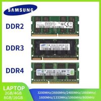 Laptop SAMSUNG với Ram DDR4 DDR3 DDR2 từ 16GB đến 2GB, tốc độ 3200 đến 667 MHz và Notebook Memoria Samsung.