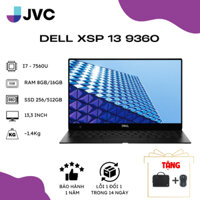 Laptop xách tay giá rẻ Dell Xps 13-9360 i7 7560U/ 8GB/ 256GB PCIe/ 13.3" touch 3K / Win 10 Pin90%