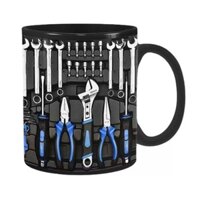 Large Ceramic Coffee Mug, Mechanic Toolbox Set Mug 350ML Milk Cup Gift -BLACK