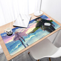 Large Size Black Mouse Pad Lock Side Cartoon Seraph of The End Laptop PC Table Mat Japanese War Anime Rubber Non-slip