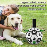 Large Size Interactive Dogs Toy Soccer Ball for Tug of War (15cm)