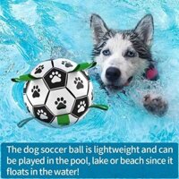 Large Size Interactive Dogs Toy Soccer Ball for Tug of War (15cm)