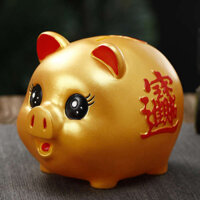 large -sized piggy bank piggy tube mini piggy bank Saving piggy bank Lợn Vàng Lợn Ngân Hàng Chỉ Có Thể Nhập Dung Tích Lớn Vinyl Vàng Lợn May Mắn Heo Đất Có Thể Bảo Quản Đồng Xu Ngân Hàng Đồ Trang Trí