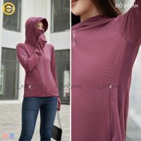 LAROMA Áo chống nắng nữ 1 lớp UPF50  Làm mát  Vải thơm  Kháng khuẩn - Đỏ Byzan - XXL 59-68kg