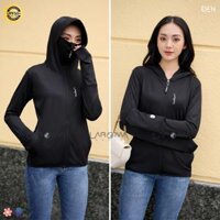 LAROMA Áo chống nắng nữ 1 lớp UPF50  Làm mát  Vải thơm  Kháng khuẩn - MÀU ĐEN - XXL 59-68kg