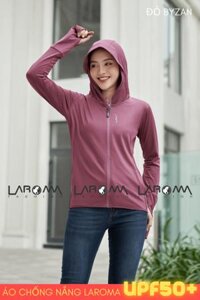 LAROMA Áo chống nắng nữ 1 lớp UPF50  Làm mát  Vải thơm  Kháng khuẩn - Đỏ Byzan - XL 54-59kg