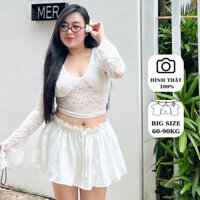LASSIE BIGSIZE| Áo ren cổ tim co giãn gợi cảm 2 màu trắng & đen - SLAY TOP