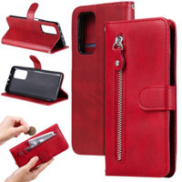 Lật Bao Đựng Thẻ Da Mới Ví Samsung Galaxy J6 J4 Plus Prime A7 2018 A750 Flip Case Dây Kéo Khe Cắm Đựng Thẻ Từ Da Folio Chân Đế Vỏ Điện Thoại