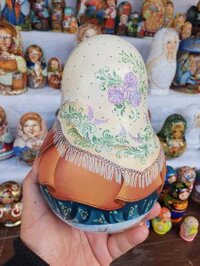 Lật đật Nga - Lật đật gỗ cô gái quàng khăn phát âm thanh 2