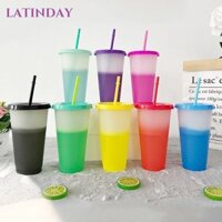 Latinday 10 Cái / bộ 24oz 710ML Cốc Sippy Mùa Hè, Cốc Lạnh Có Nắp Chai Nước Sippy, Nước ép Sữa Dung Tích Lớn Sáng Tạo Trà Bong Bóng Cà Phê Cốc Nước