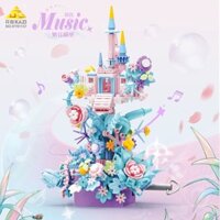 Lâu Đài Giấc Mơ Hộp Nhạc Khối Xây Dựng Xoay Hộp Nhạc Đu Quay Bé Gái Đồ Chơi Lắp Ráp