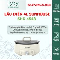 Lẩu điện 4L SUNHOUSE SHD4548 Chính Hãng - Chống dính, tự động ngắt khi quá nhiệt, Công suất 1500w