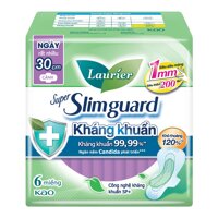 Laurier Băng Vệ Sinh Laurier Super Slimguard Kháng Khuẩn Dành Cho Ban Ngày 30cm 6 Miếng