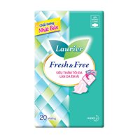 Laurier Băng Vệ Sinh Laurier Fresh & Free Siêu Mỏng Có Cánh 20 Miếng
