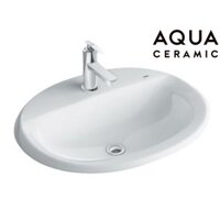 Lavabo chậu rửa mặt Inax AL-2395V bán âm  sứ chống bám bẩn Aquaceramic - AL2395V