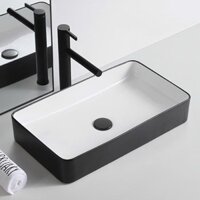 Lavabo Đặt Bàn Chữ Nhật Lòng Đen LUSENTER (LB15)