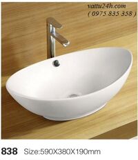 Lavabo đặt bàn hình oval Napolon 838