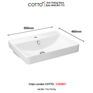 Lavabo đặt trên bàn đá Cotto C005907