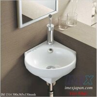 Lavabo góc treo tường men sứ phủ nano cao cấp IMEX IM 1314