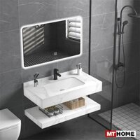 Lavabo Mặt Đá 2 Tầng Màu Trắng MTBD-09AM