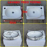 LAVABO MINI NHỎ Chậu rửa mặt lavabo góc treo tường 422NA thương hiệu NA.GRAND, men NANO trắng sáng chống ố chống bám bẩn