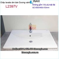 Lavabo rửa mặt vuông âm bàn dương vành Inax L2397V