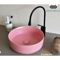 Lavabo sứ màu hồng Pastel SU520